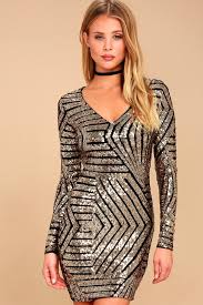 Black And Gold Long Sleeve Bodycon Dress Party In The Hills Black And Gold Sequin Bodycon Dress Shop Bodycon Dresses Sequin Bodycon Dress Rose Gold Sequin Dress