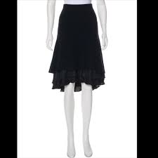 Robert Rodriguez Skirt Cashmere Silk Layers Black