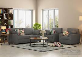 Some are made from 100% genuine leather while others may feature a traditional design and come with tufted seat cushions. Buy Archerd Fabric Sofa Set Cotton Warm Grey Online In India Wooden Street
