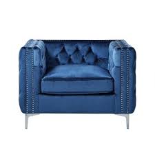 Inspired Home Co Leonardo Tufted Club Chair Upholstery Blue Club Chairs Chair Inspired Homes