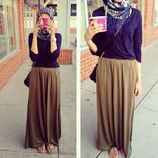 Wahai Hijabist Hijabist Melayu Bacalah Brown Maxi Skirts Fashion Stylish Hijab