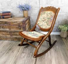 Maybe you would like to learn more about one of these? Vintage Folding Rocking Chair Floral Tapestry Carved Wood Rocker Victorian Farmhouse Folding Rocking Chair Rocking Chair Rocking Chair Makeover
