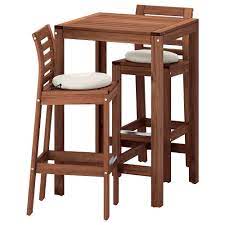 applaro bar table and 2 bar stools outdoor brown stained froson duvholmen beige ikea table bar table haute tabourets de bar en plein air