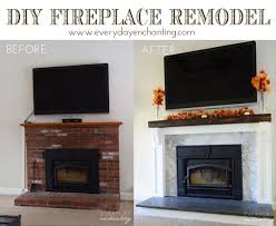 How To Cover Your Brick Fireplace Modern Farmhouse Style Brick Fireplace Makeover Brick Fireplace Reface Brick Fireplace
