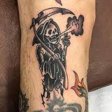 Black ink grim reaper with rose tattoo design. Top Modern Reaper Tattoo Ideas Top 3 Great Ideas For Tattoos Body Tattoo Art