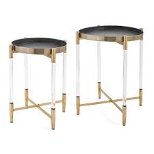 Walter 2 Piece Metal Tray Top Table Set Modern Accent Tables End Table Sets Table