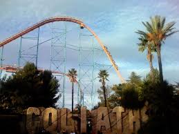 Tripbucket Ride Goliath Hypercoaster Valencia California Best Amusement Parks Amusement Parks In California Highest Roller Coaster