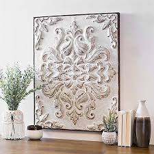 White Embossed Baroque Metal Wall Plaque Kirklands Tin Wall Decor Metal Wall Plaques Large Wall Decor