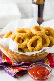 Skinny Seasoned Baked Onion Rings Erren S Kitchen
