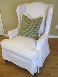 White Denim Wingback Chair Slipcovers For Chairs Wingback Chair Slipcovers Wingback Chair Covers
