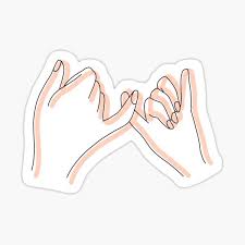 There's a handshake why not go a step further and add a pinky promise? Pinky Peach Stickers Redbubble