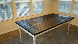 Farmhouse Table Project With Ebony Stained Top Stained Table Coffee Table Table