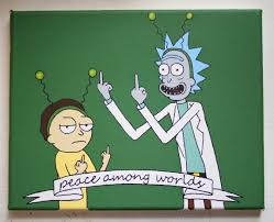 Peace Among Worlds Rick And Morty Painting Canvas Painting Disney Art Painting
