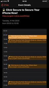 Also, pay attention to the color of the calendar, it matches the color of the spam events. Calendar Is Filled With Spam Link And Popping Up In My Notifications Any Help Appreciated Macrumors Forums