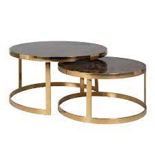 Not only do they anchor your space, but they. Conrad Set Of 2 Round With Faux Brown Marble Coffee Table Home Story