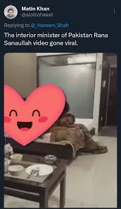 Koustuv 🇮🇳 🧭 on X: Now Rana Sanaullahs tape gone viral in social  media. Note : Earlier Hareem Shah threatened Sanaullah to leak his video  over internet restoration. Kya mulk hai yar