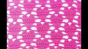 Hoy aprenderás hacer estos hermosos 4 puntos tejidos a dos agujas. Punto De Corazones A Crochet Muy Facil Y Rapido Youtube