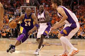 Which two teams have the best odds of matching up in the championship series? Phoenix Suns Zone Up La Lakers Orlando Magic Boston Celtics Game 4 2010 Nba Playoffs Day 38 Golden State Of Mind