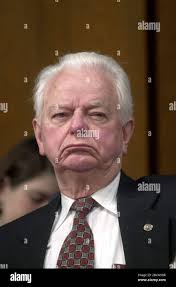 United States Senator Robert Byrd (Democrat of West Virgina) listens to  Federal Reserve Chairman Alan Greenspan's opening remarks during the U.S .  Senate Budget Committee hearing