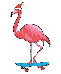 4.9 out of 5 stars. Cute Santa Hat Flamingo Skateboard Christmas Digital Art By The Perfect Presents