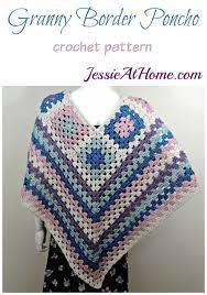 Granny Border Poncho Crochet Crochet Poncho Modern Crochet Blanket