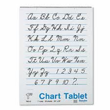 pacon chart tablets w cursive cover ruled 24 x 32 white 25 sheets pac74610