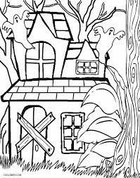 Free haunted house coloring page printable. Printable Haunted House Coloring Pages For Kids