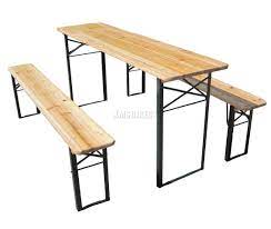 25.5w x 41l x 28.5h. Birchtree Outdoor Wood Wooden Vintage Folding Beer Table Bench Set Trestle Party Picnic Pub Garden Furniture Steel Leg Buy Online In Dominica At Dominica Desertcart Com Productid 49514121