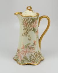 Rare Pattern Antique 19th C Haviland Limoges France Chocolate Pot 10 3 4 Painted Teapot Porcelain Decor Chocolate Pots
