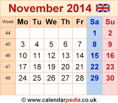 One month in one file with high resolution, so you can print on the wall calendar size (8×11), desk calendar size (5×11) or a4 or a3 paper size. Calendar November 2014 Uk With Excel Word And Pdf Templates