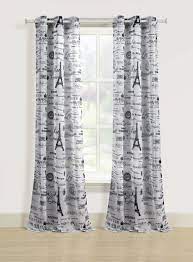 Typical parisian bedrooms hold long curtains in velvet, linen, or cotton that look amazing when puddled on the floor. 2 Sheer Window Curtains Black White Paris Eiffel Tower Grommet Panel Pair Drapes 84 Walmart Com Walmart Com