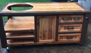 Grill Table Grill Cart Grill Cabinet For Big Green Egg Kamado Joe Primo Dual Grills Gas Grills More Grill Table Outdoor Grill Station Custom Grill