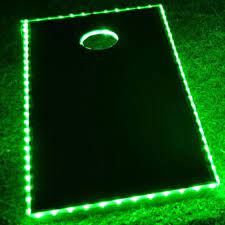 Green Light Up Cornhole Kit Using Led Lights Cornhole Boards Cornhole Light Up