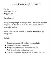 Sample Resume For Teaching Job Fresher