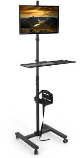 Space saving and good construction, what else do you ask for? Vivo Pc02t Mobile Computer Cart Rolling Stand Adjustable Monitor Mount Black For Sale Online Ebay