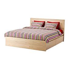 Malm High Bed Frame 4 Storage Boxes White Stained Oak Veneer Queen Ikea In 2020 High Bed Frame Malm Bed Frame Beds For Small Spaces