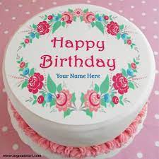 Names and photos on beautiful flower birthday cakes, flower birthday cakes with names and photo editors are great tools to help you send messages of meaningful online birthday wishes to friends and relatives. Happy Birthday Flower Cake With Name Image