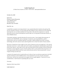 Browse cover letters by job title for inspiration. Special Education Cover Letter Example And Writing Tips