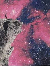 Walking To The Edge Of The Outer Space Surreal Art Collage Art Psychedelic Art Collage Art