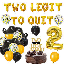 In music performance and notation, legato (italian for tied together; Kreatwow 2nd Birthday Decorations Two Legit To Quit Party Decorations With Two Legit To Quit Balloon Banner Cake Topper Mustache Bow Tie Cupcake Toppers Buy Online In Antigua And Barbuda At