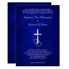 Blue Silver Christian Cross Wedding Invitation Zazzle Com In 2021 Christian Wedding Invitations Christian Wedding Cards Christian Wedding
