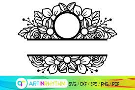 Download Floral Split Monogram Svg Graphic By Artinrhythm Creative Fabrica