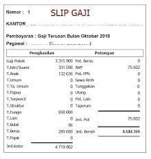 Slip gaji sendiri dibutuhkan karyawan untuk banyak keperluan. Contoh Slip Gaji Terusan Ga Ji Com