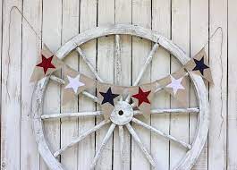 Star Burlap Banner Red White Blue By Victorianstation On Etsy Burlap Banner Fourth Of July Decor 4th Of July Decorations