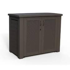 Rubbermaid Bridgeport 123 Gal Resin Patio Cabinet 1863391 The Home Depot Patio Cabinet Outdoor Deck Storage Box Patio Storage
