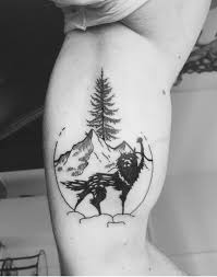 Forest Tree Linework Blackwork Minimalist Tattoo Work By Mimi Tattoo Anansi Munich Germany Artist Tatoo Cover