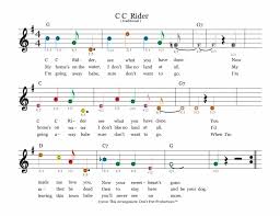 easy guitar sheet music for cc rider featuring dont sheet