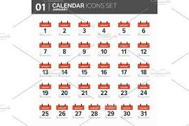 Vector Illustration Calendar Icons Set Date And Time January Calendar Icon Icon Set Vector Illustration