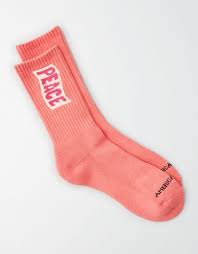 Aeo Peace Crew Sock In 2020 Neon Crew Socks Crew Socks Mens Outfitters