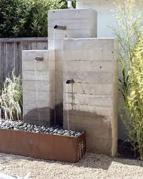 Board Formed Concrete Concrete Fountains Modern Water Feature Fountain Design